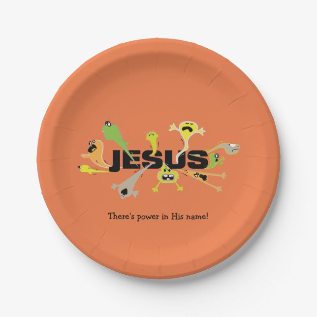Assiettes En Carton Jésus effrayant (Devant)