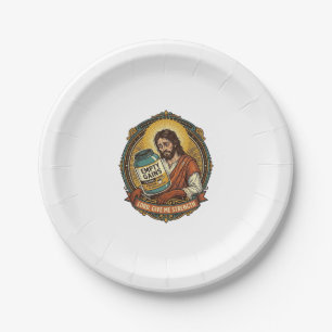 Assiettes En Carton Jésus épuisé Tube de protéine vide Humour de gym