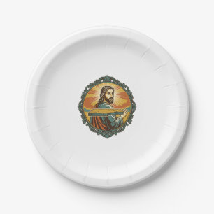 Assiettes En Carton Jésus gêné trébuchant sur une surface plane humour