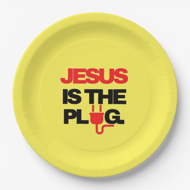 Assiettes En Carton Jesus is the Plug Plate (Devant)