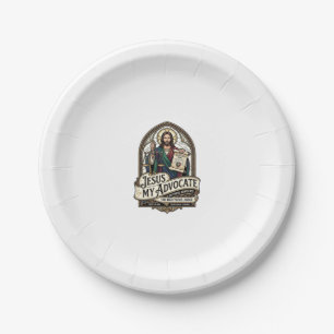 Assiettes En Carton Jésus Mon Défenseur Jésus Avocat du Tribunal Chris