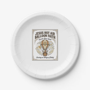 Assiettes En Carton Jésus Montgolfière Foi Jésus Montgolfière