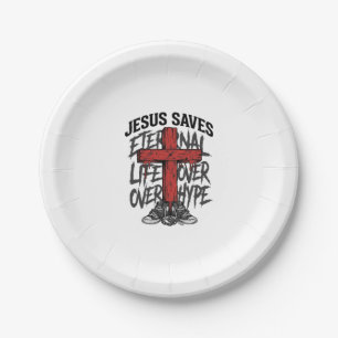 Assiettes En Carton Jésus Sauve Croix Vintage Vêtement de Rue Chrétien