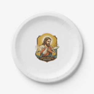 Assiettes En Carton Jésus s'est brûlé le doigt en sortant l'assiette d