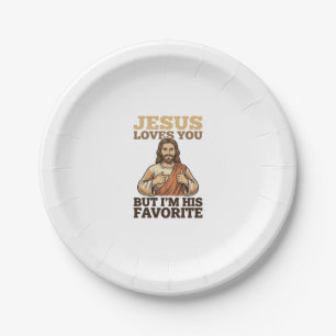 Assiettes En Carton Jésus Vous Aime Drôle Vintage Croyance Chemise Des