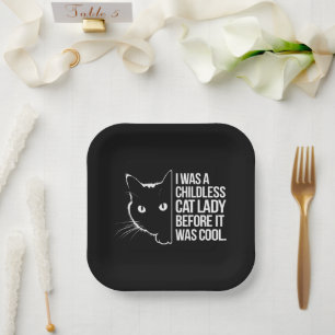 Assiettes En Carton J'étais une dame féline sans enfants avant que cel