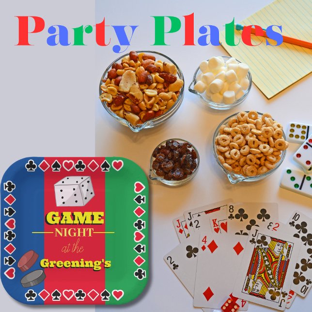 Assiettes En Carton Jeu carte de nuit poker jeux de plateau amusant (Créateur téléchargé)