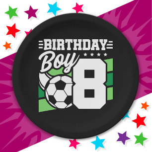 Assiettes En Carton Jeu de football 8 ans Football 8 Anniversaire Garç
