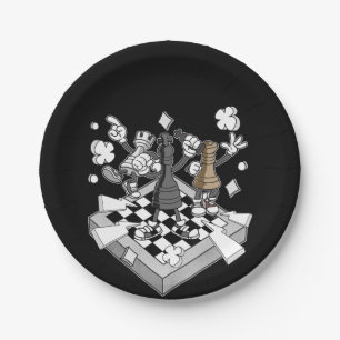 Assiettes En Carton jeu d'échecs de matchs d'échecs