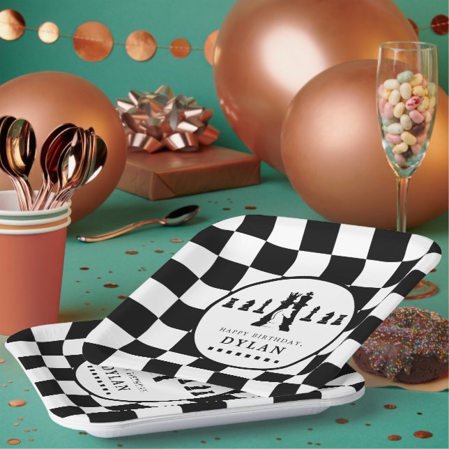 Assiettes En Carton Jeu d'échecs et pièces Nuit N'importe quel âge Ann (Multi)