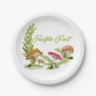 Assiettes En Carton Jeux d'aquarelle de la forêt de Fairytale série de
