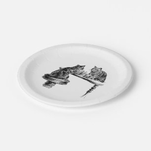 Assiettes En Carton Jeux de société : Deux chats jouant une partie d'é