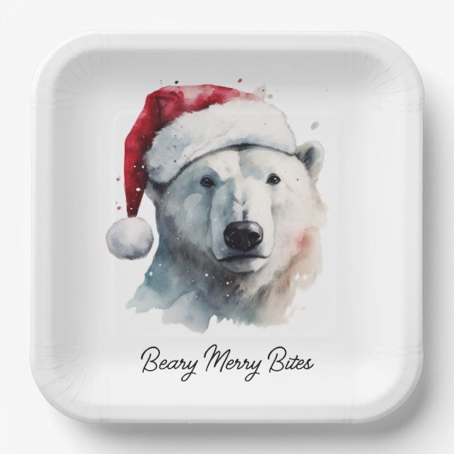 Assiettes En Carton Jingle Bear Joy, personnalisé (Recto)