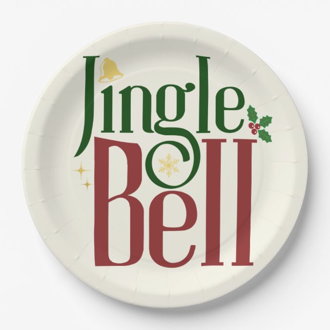 Assiettes En Carton Jingle Bell (Devant)