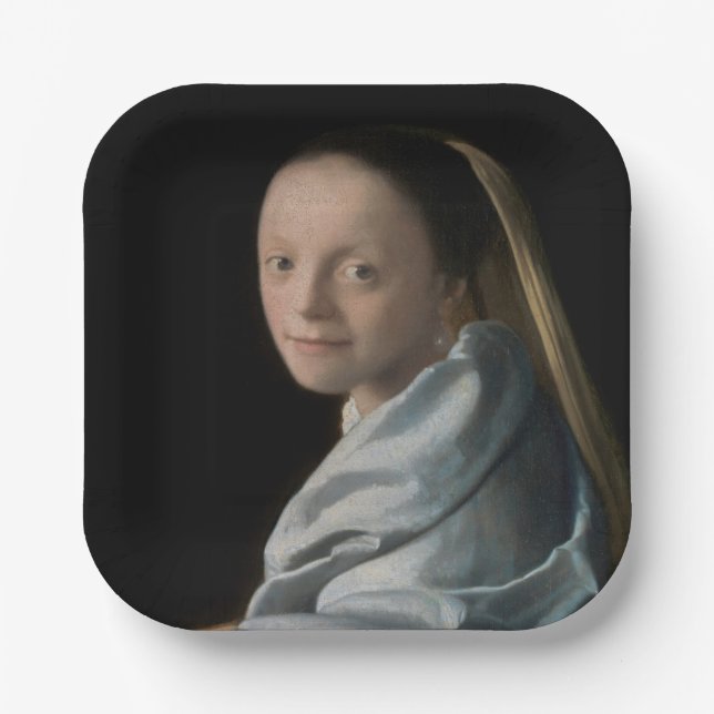 Assiettes En Carton Johannes Vermeer - Étude d'une jeune femme (Recto)