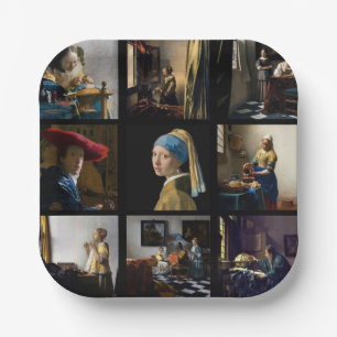 Assiettes En Carton Johannes Vermeer - Grille des chefs-d'oeuvre