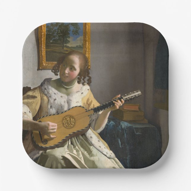 Assiettes En Carton Johannes Vermeer - Guitare (Recto)