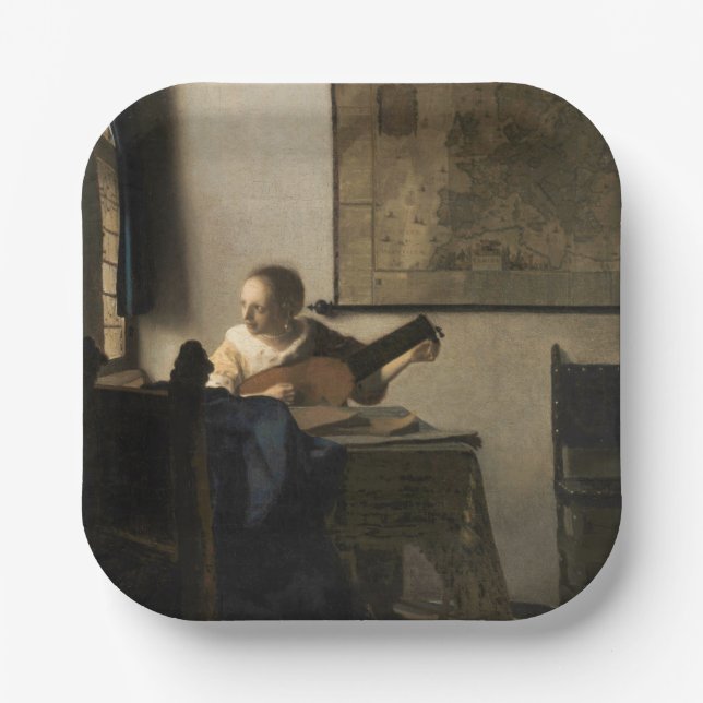Assiettes En Carton Johannes Vermeer - Jeune femme avec un trait (Recto)