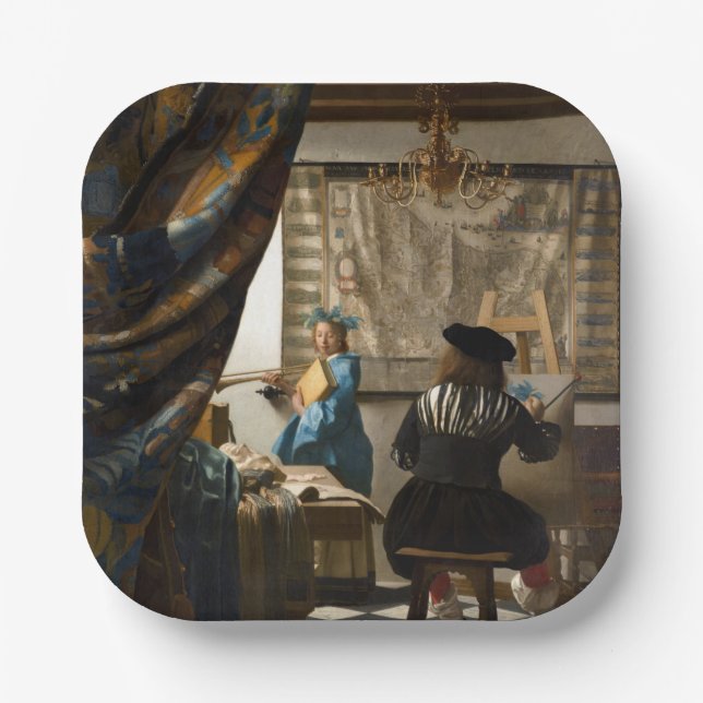 Assiettes En Carton Johannes Vermeer - L'Allégorie de la Peinture (Recto)