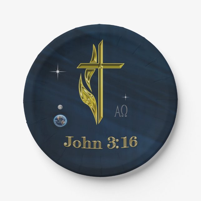 Assiettes En Carton John 3:16 (Devant)