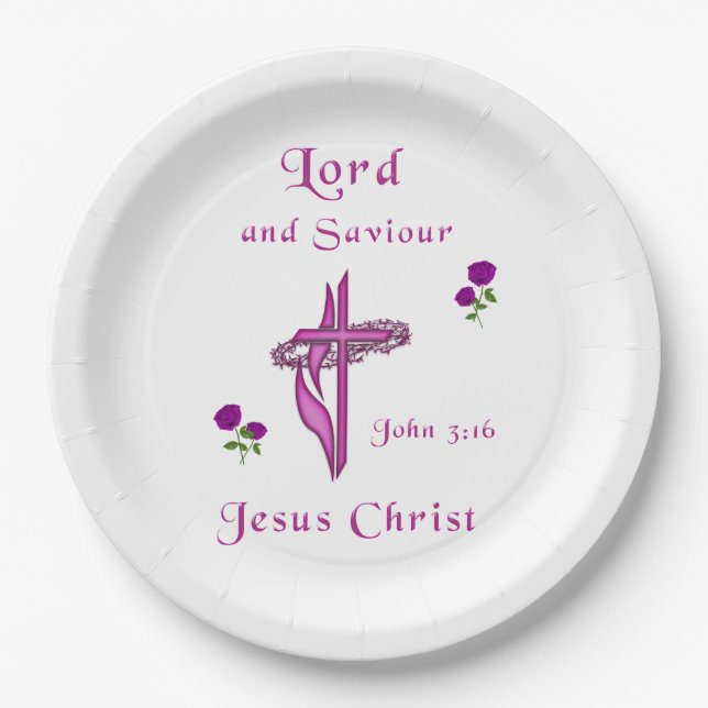 Assiettes En Carton John 3:16 (Devant)
