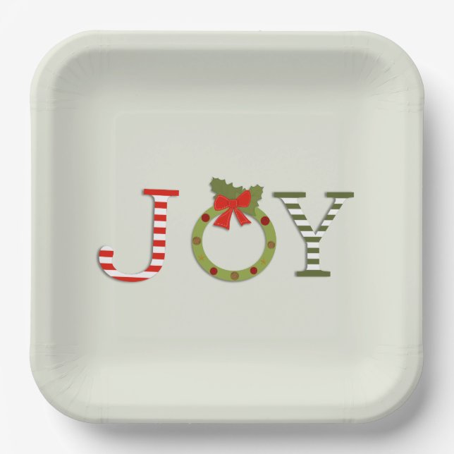 Assiettes En Carton Joie - Plaque de papier de Noël (Recto)