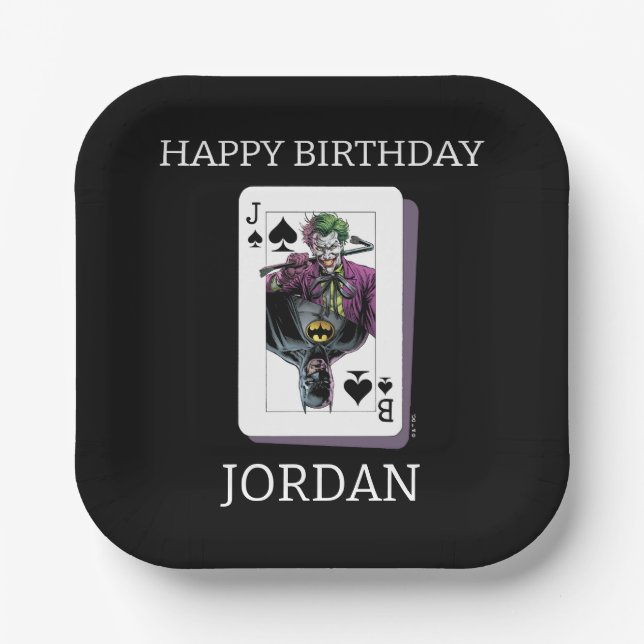Assiettes En Carton Joker and Batman Spade Playing Card Illustration (Recto)