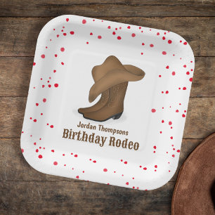 Assiettes En Carton Joli Anniversaire Whimsboy Rodeo Simple