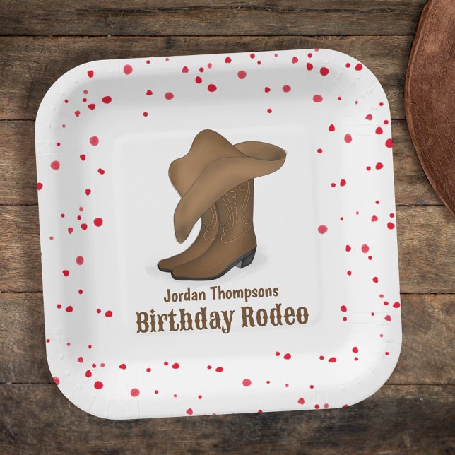 Assiettes En Carton Joli Anniversaire Whimsboy Rodeo Simple (Créateur téléchargé)