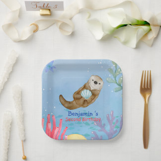 Assiettes En Carton Joli arc-en-ciel Otter Scallops fête d'anniversair