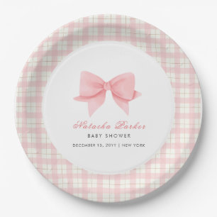 Assiettes En Carton Joli Baby shower de fille de garçon En vichy rose