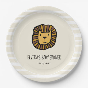 Assiettes En Carton Joli Baby shower de lions de jungle