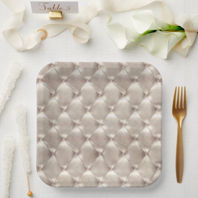 Assiettes En Carton Joli Champagne Glam Fête des mariées Mariage (Mariage)