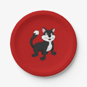 Assiettes En Carton Joli chaton de dessin animé