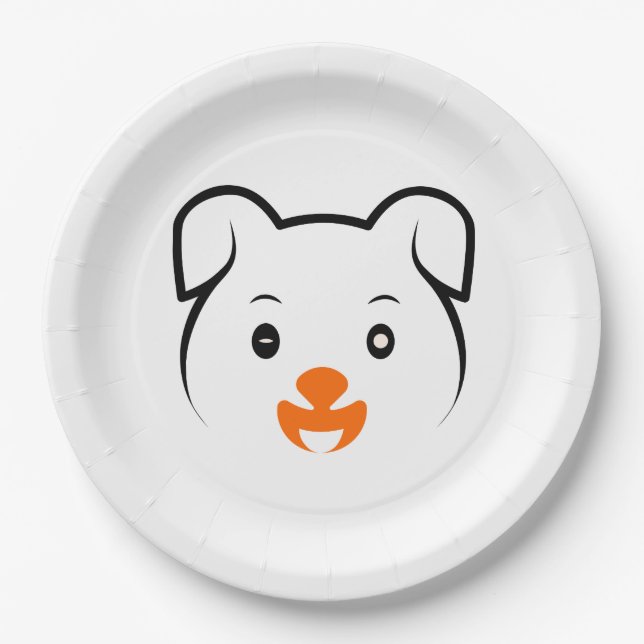 Assiettes En Carton Joli chiot (Devant)