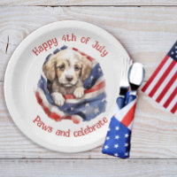 Joli chiot drapeau américain rouge blanc bleu Joye