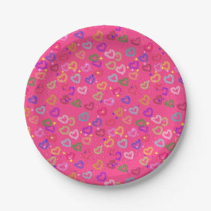 Assiettes En Carton Joli cœur coloré