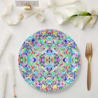 Assiettes En Carton Joli design d'animaux colorés fleurs