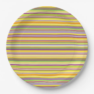 Assiettes En Carton Joli design rayé coloré