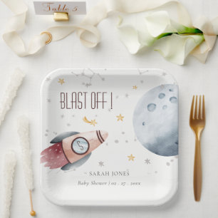 Assiettes En Carton Joli espace extra-atmosphérique Planète étoile Bab