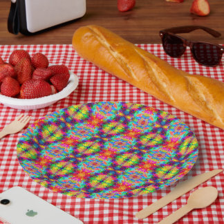 Assiettes En Carton Joli fantôme abstrait coloré