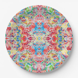 Assiettes En Carton Joli floral vintage coloré