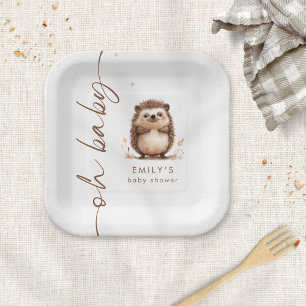 Assiettes En Carton Joli Hérisson Woodland Oh Baby shower