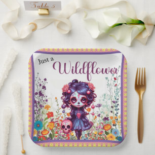 Assiettes En Carton Joli Jardin Gothique Crâne de Sucre