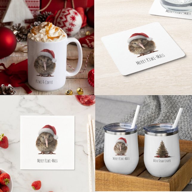 Assiettes En Carton Joli Kiwi de Noël, coutume (Créateur téléchargé)