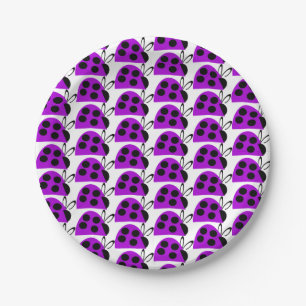Assiettes En Carton Joli Ladybug violet
