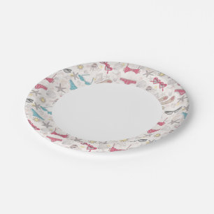 Assiettes En Carton Joli Motif Abstrait d'été
