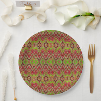 Assiettes En Carton Joli motif arabe coloré vintage