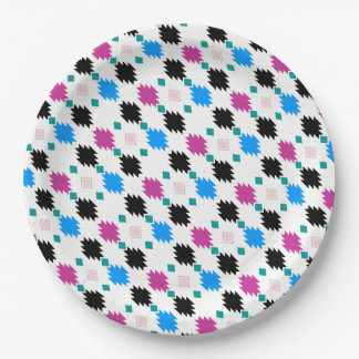 Assiettes En Carton Joli motif aztèque coloré