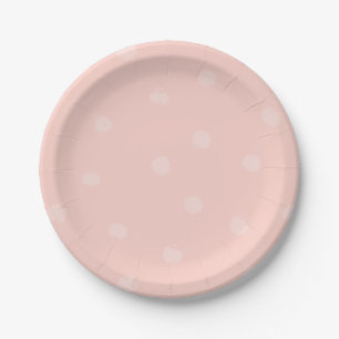 Assiettes En Carton Joli motif de confettis rose pâle